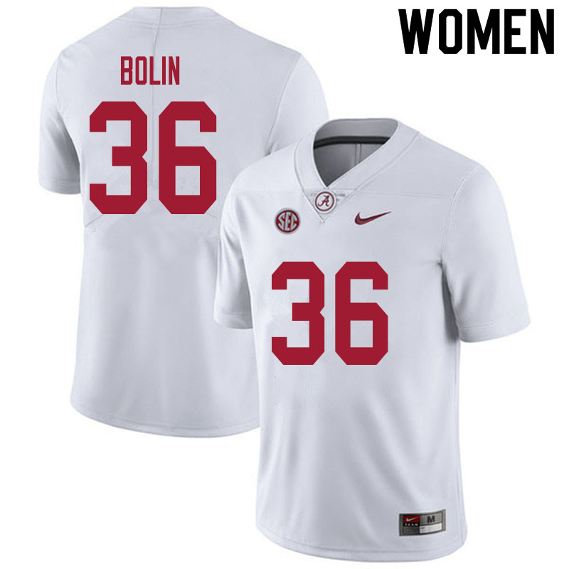 Alabama Crimson Tide Women's Bret Bolin #36 White NCAA Nike Authentic Stitched 2020 College Football Jersey FM16S15VB